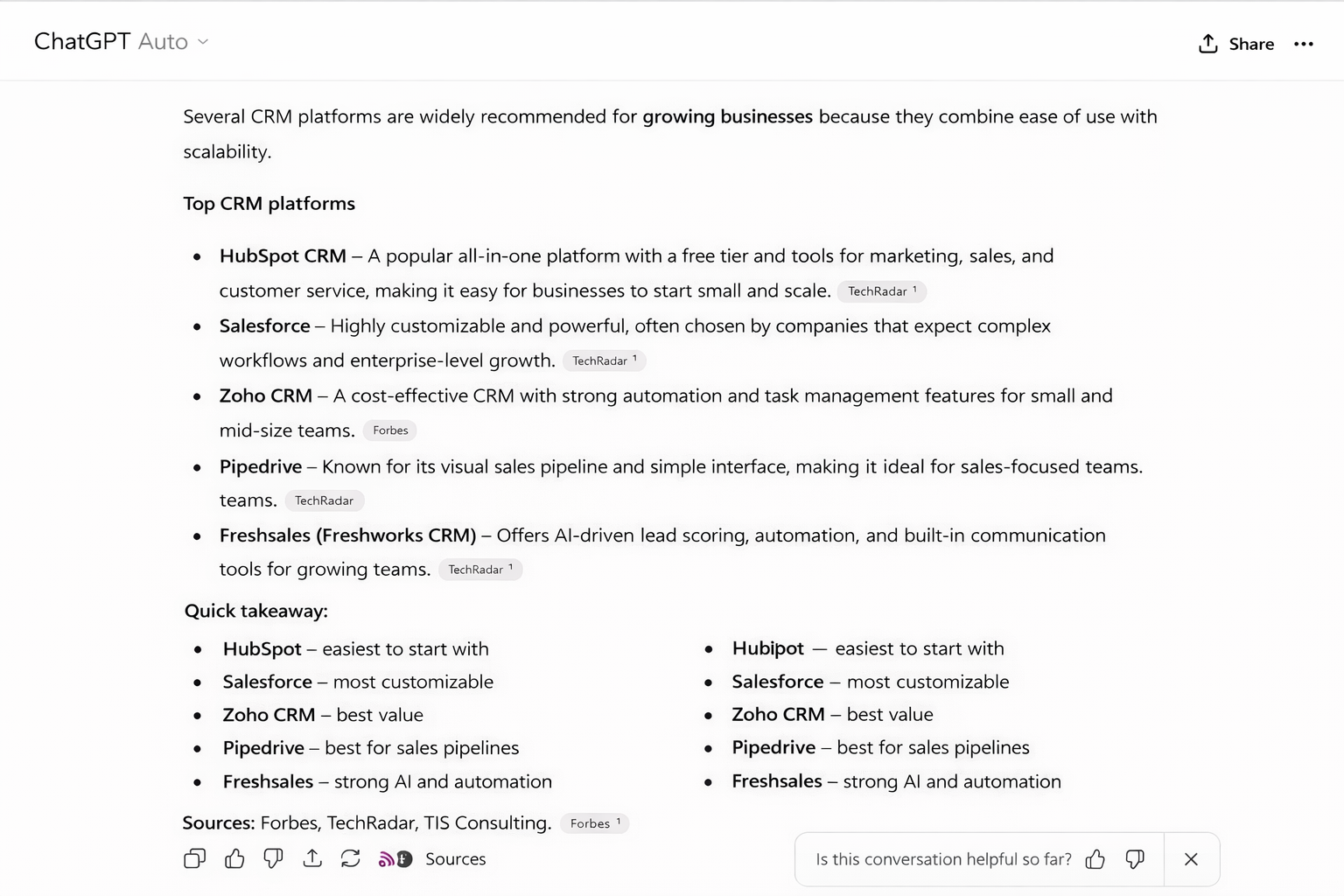sample screenshot gpt result with sources