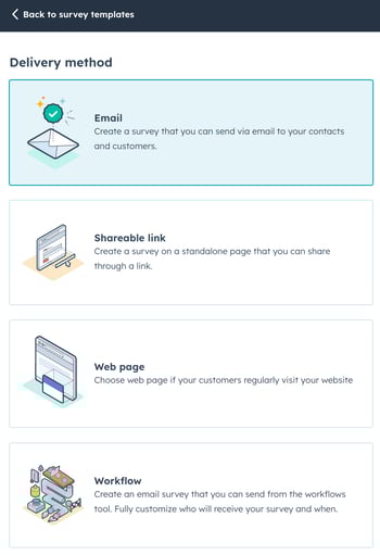 survey templates in HubSpot