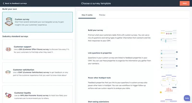 types of hubSPot surveys