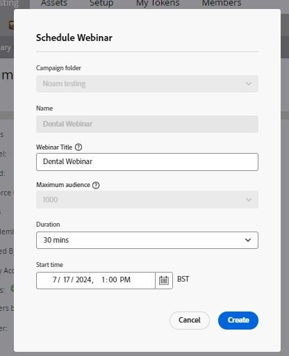 scheduling webinar - interactive webinars in Marketo