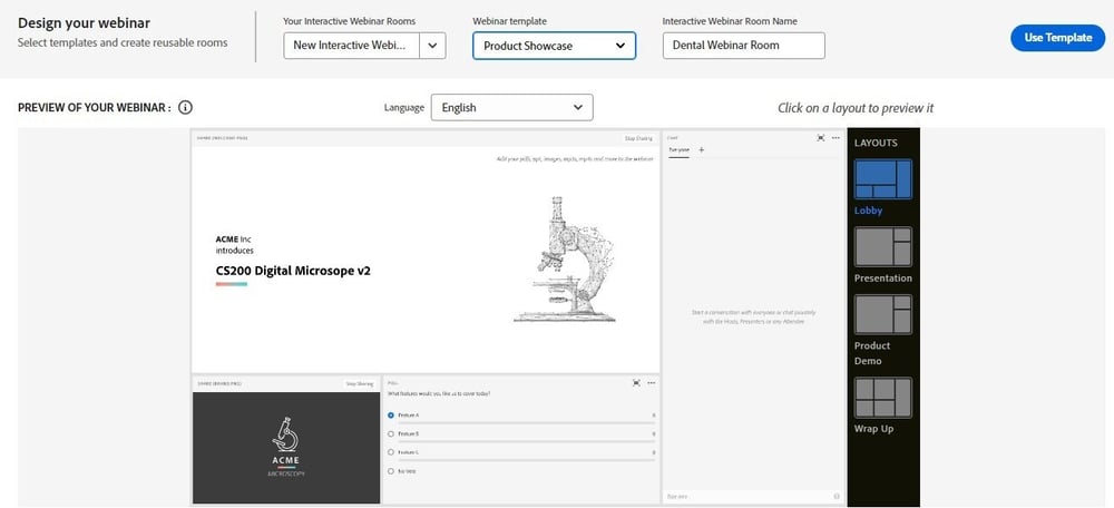 design webinar layout - interactive webinars in Marketo