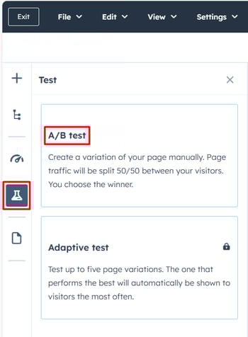 Accessing A/B Test in HubSpot