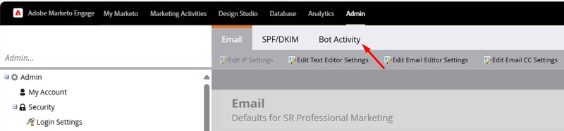 Screenshot Bot Activity tab in Marketo