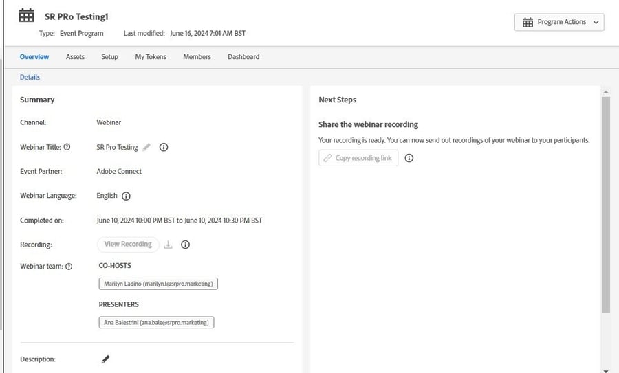 record webinar - interactive webinars in Marketo