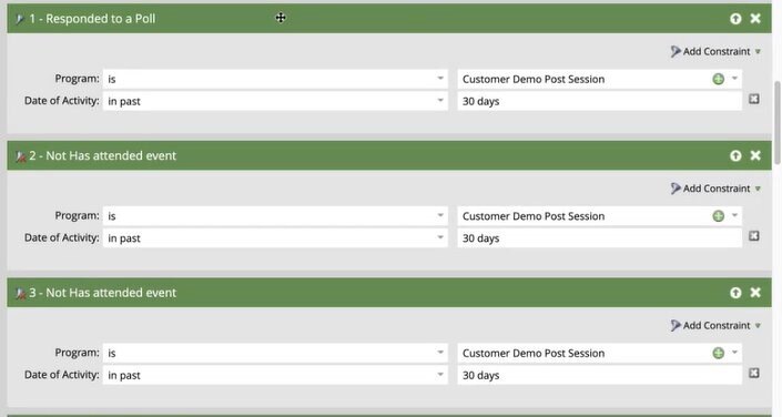 building follow up workflows - interactive webinars in Marketo
