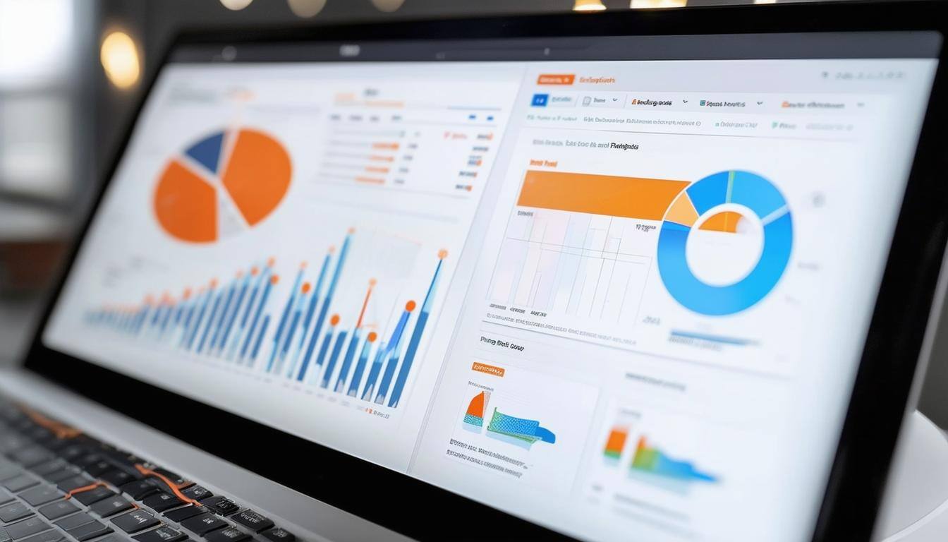 CloseUp of Analytical Reports or HubSpot Dashboard Emphasizes insights and performance tracking